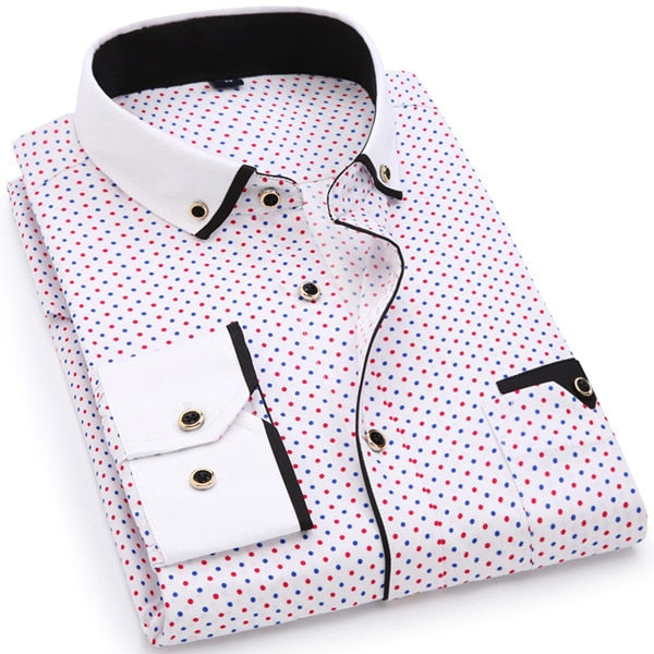 Men's 4XL 5XL Large Size Business Dress Long Sleeved Shirt White Blue Black  Red Smart Male Social at Rs 2059.61